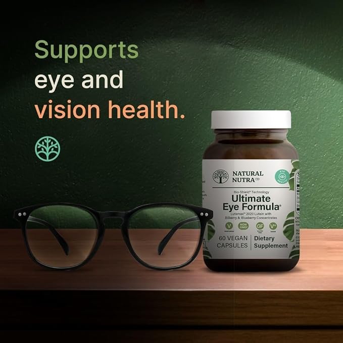 Natural Nutra Ultimate Eye Health Supplement - Bilberry & Blueberry Extract Blend for Day and Night Vision Support, Promotes Color Perception & Eye Clarity - Non-GMO, Gluten-Free, Vegan - 30 Capsules
