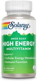 SOLARAY Once Daily High Energy Multivitamin for Women and Men – with Vitamin C, Vitamin D and Whole Food & Herb Base - Cellular Energy Metabolism & Immune Function Support – 60 Servings, 60 VegCap