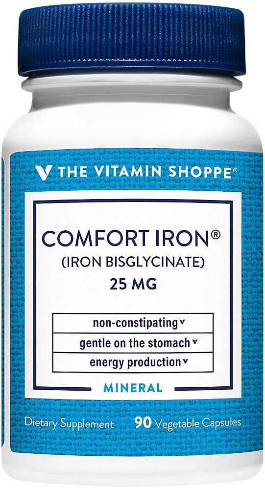 The Vitamin Shoppe Iron 25MG - Red Blood Cell Production, Energy & Oxygen Transport Support, Essential Mineral