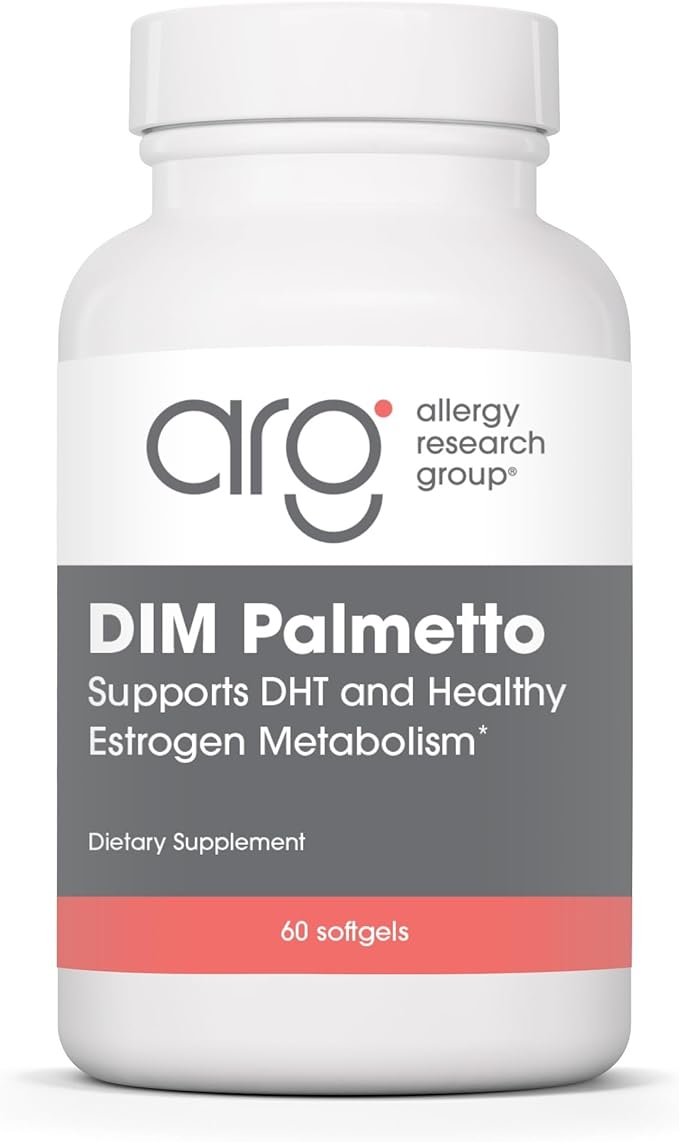 Allergy Research Group DIM Palmetto - Prostate Support Supplement for Men's Health, Zinc with Saw Palmetto, Beta Sitosterol, Stinging Nettle Extract, Pumpkin Seed Oil, Softgels - 60 Count