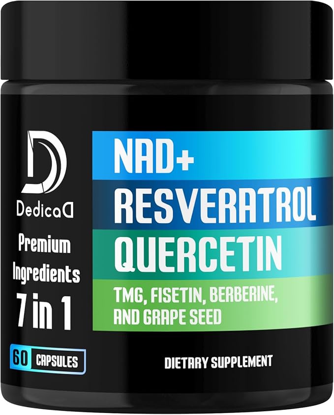 DEDICAD NAD.+ Supplement - Combined to Resveratrol, Quercetin, Berberine, Fisetin, TMG and Grape Seed - 60 Capsules