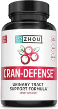ZHOU Cran-Defense - Cranberry Pills for Women & Men, D Mannose with Cranberry Extract, 1000 mg D-Mannose Per Capsule for Urinary Tract Health, Antioxidant Support - 90 Veggie Capsules