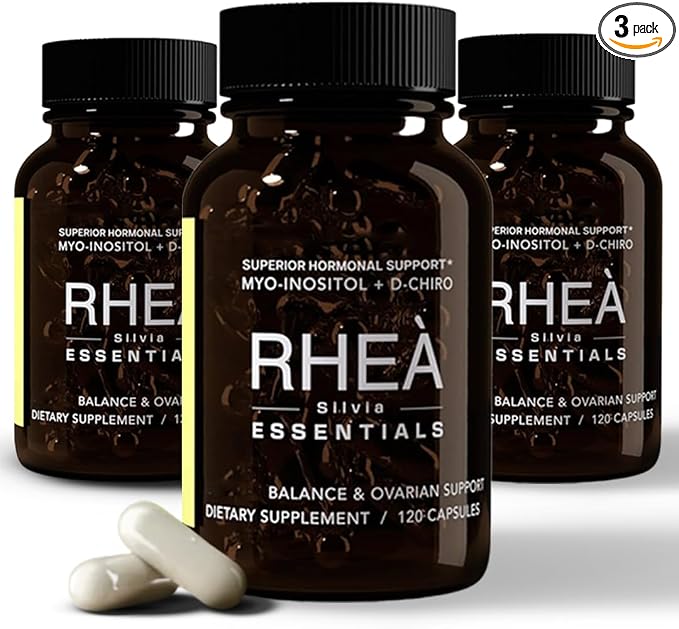 RHEASILVIA Rhea Myo-Inositol & D-Chiro Inositol Supplement for Women | 40:1 Ratio with Myoinositol, Folate & Magnesium | Hormone & Metabolic Support | 120 Vegan Capsules | 90 Servings
