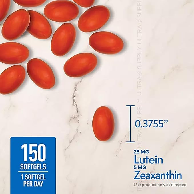 Members Mark Lutein with Zeaxanthin, 25 mg & 5 mg, (150 Count.) – Supports Eye & Vision Health, Blue Light Protection, USP Verified