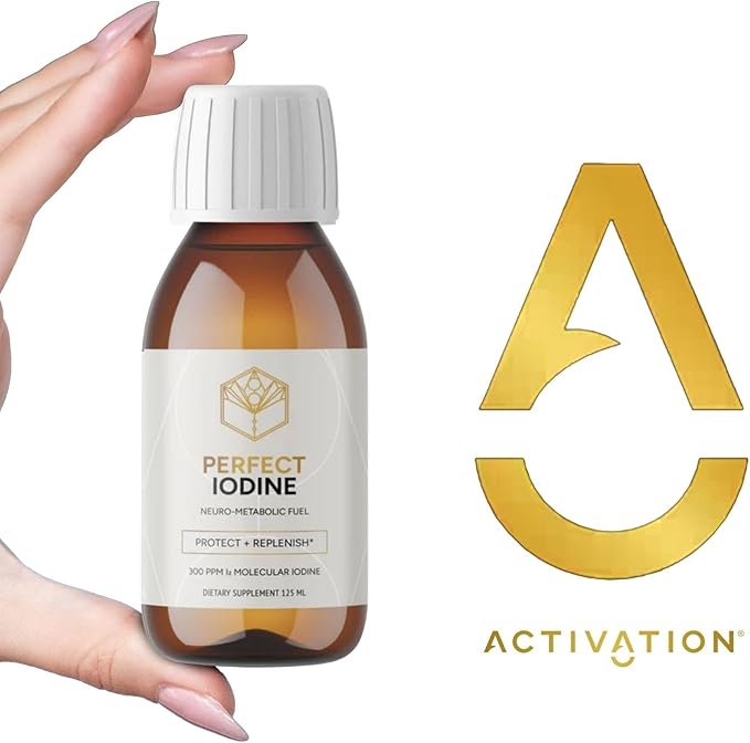 Activation Products - Perfect Iodine Solution, Thyroid Support for Women and Men, Oral or Topical Colorless Iodine Liquid for Thyroid Energy and Skin Health, Non GMO Pure Iodine Supplement, 125 ml