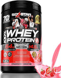 Whey Protein Powder | Six Star Whey Protein Plus | Whey Protein Isolate & Peptides | Lean Protein Powder for Muscle Gain | Muscle Builder for Men & Women | Strawberry, 2 lbs (Package May Vary)