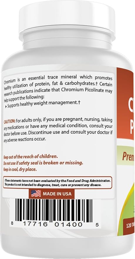 Best Naturals Chromium Picolinate 1000 mcg 120 Tablets (120 Count (Pack of 2))