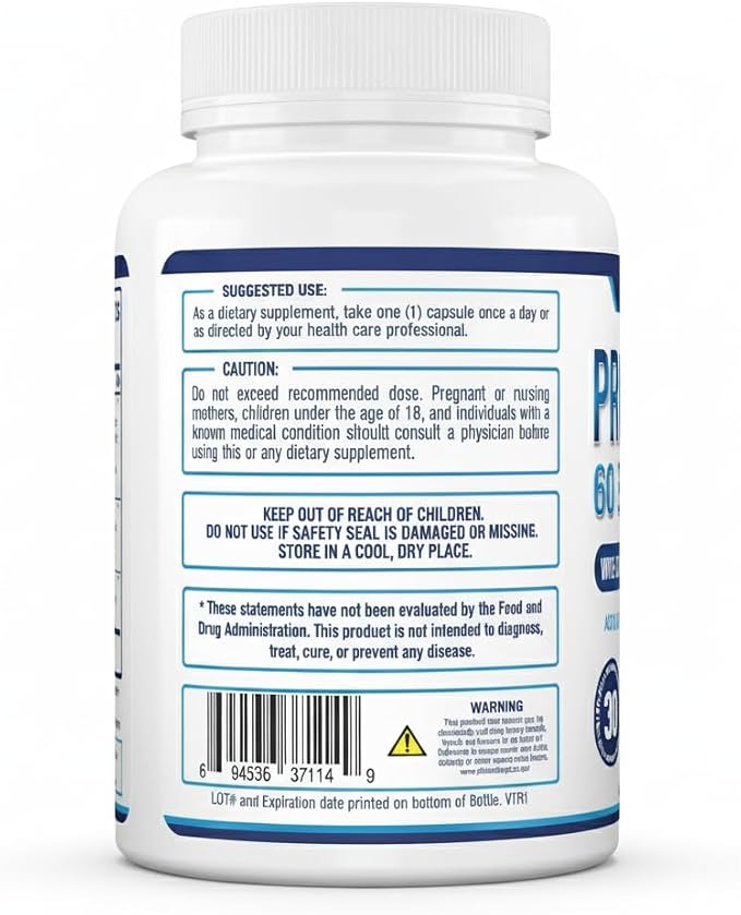 Purely Optimal Probiotics for Digestive Health, 60 Billion CFU – Delayed-Release with Digestive Enzymes & Organic Prebiotics – Bloating, Immune & Energy Support, 30 Caps