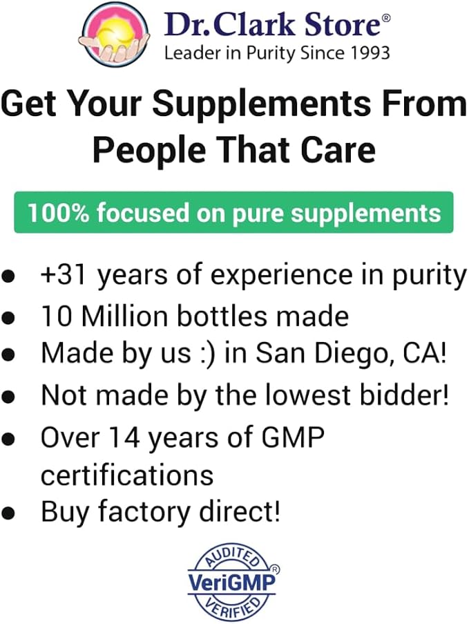 Dr. Clark Vitamin C with Rose HIPS Supplement – 1000mg, 100 Gelatin Capsules, Immune Support & Antioxidant Protection