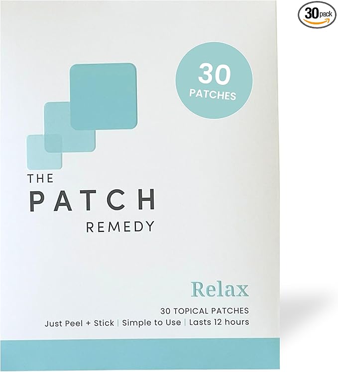 The Patch Remedy Relax Patch | L-Theanine, Lemon Balm, Valerian, Ashwagandha, Passionflower | 30 Patches