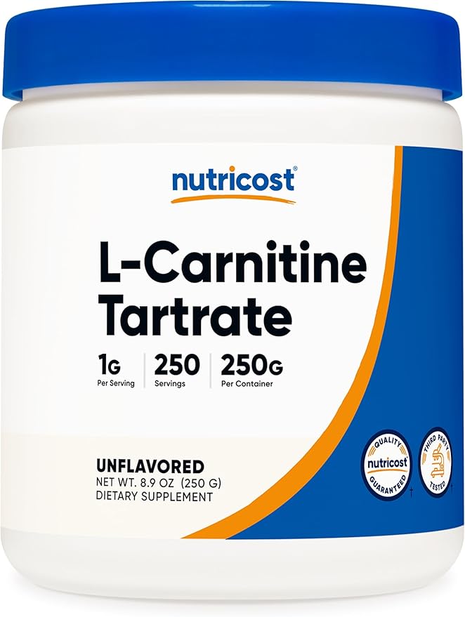 Nutricost L-Carnitine Tartrate Powder (250 Grams) - 1 Gram per Serving, 250 Servings
