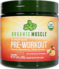 Organic Muscle Organic Pre Workout Powder, Strawberry Mango — USDA Organic Superfood Blend | Maca, Beet Root, Cordyceps, Rhodiola | 150mg Natural Caffeine, Vegan, No Jitters, 20 Servings