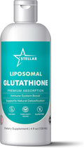 Stellar Liposomal Glutathione Liquid – Premium Absorption Antioxidant for Detox, Immune Support & Cellular Health – Non-GMO, Gluten-Free, Third-Party Tested – 4 fl oz (120 mL)