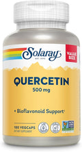 SOLARAY Quercetin 500mg Capsules - Antioxidants Supplement - Bioflavonoid and Antioxidant Support for Overall Health and Wellness - Non-GMO, Vegan, Lab Verified, 60-Day Guarantee, 180 Servings