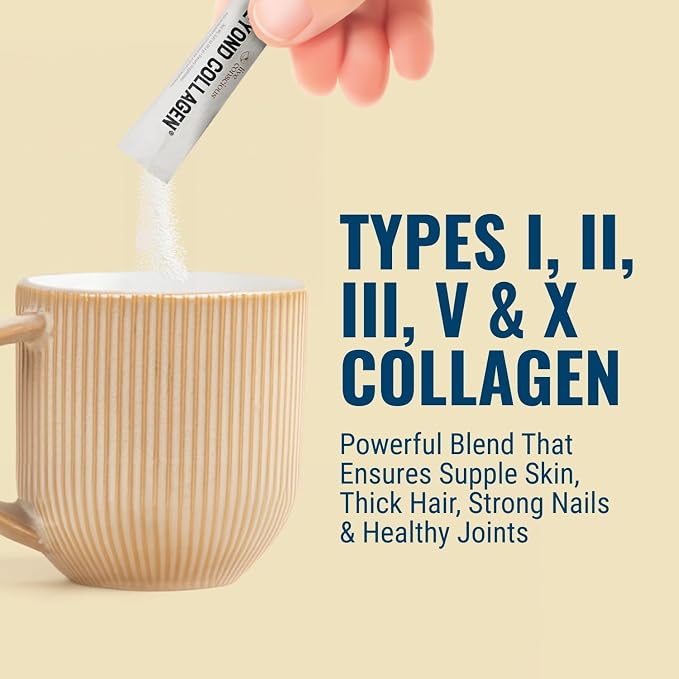 Live Conscious Beyond Collagen Peptides Powder Unflavored Packets-Hydrolyzed Collagen Powder-Hair Skin Nail & Joint Support- I II III V & X Grass-Fed Collagen Supplements for Women & Men 30 Pack (2pk)