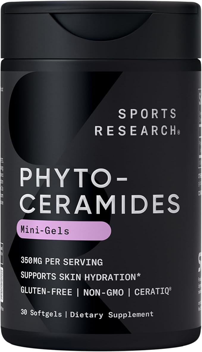 Phytoceramides 350mg per softgel - Plant Derived Ceramides for Healthy Skin and Hydration - Non GMO with No Fillers or Synthetic Vitamins - 30 Liquid softgels