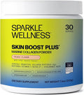 Sparkle Wellness Marine-derived VERISOL Bioactive Hydrolyzed Collagen Peptides | Collagen Powder Supplement with Vitamin C & Hyaluronic Acid | Marine Skin Boost Plus (Peach) [30-Serves]