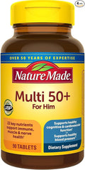 Nature Made Multi for Him 50+ Dietary Supplement Tablets 90 ea (Pack of 4)