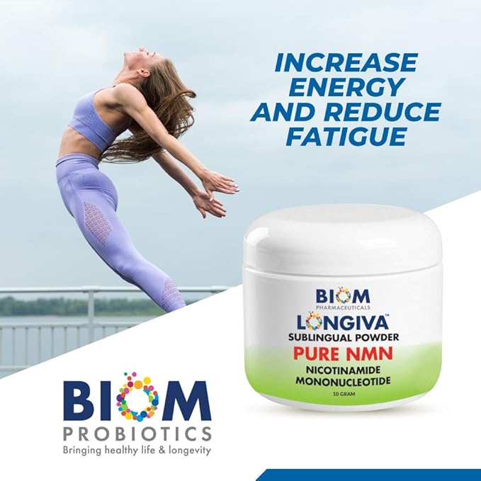 Biom NMN Sublingual Powder. Advanced Nanotized Nicotinamide Mononucleotide, Mitochondrial Regeneration, Sirtuin Activation, Cellular Energy