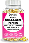 Collagen Supplements for Women & Men, Hydrolyzed Multi Collagen Peptides | Types I, II, III, V, X, Hydrolyzed Collagen Protein w. Hyaluronic Acid Biotin & Vitamin C, Hair, Skin & Nails Beauty Complex