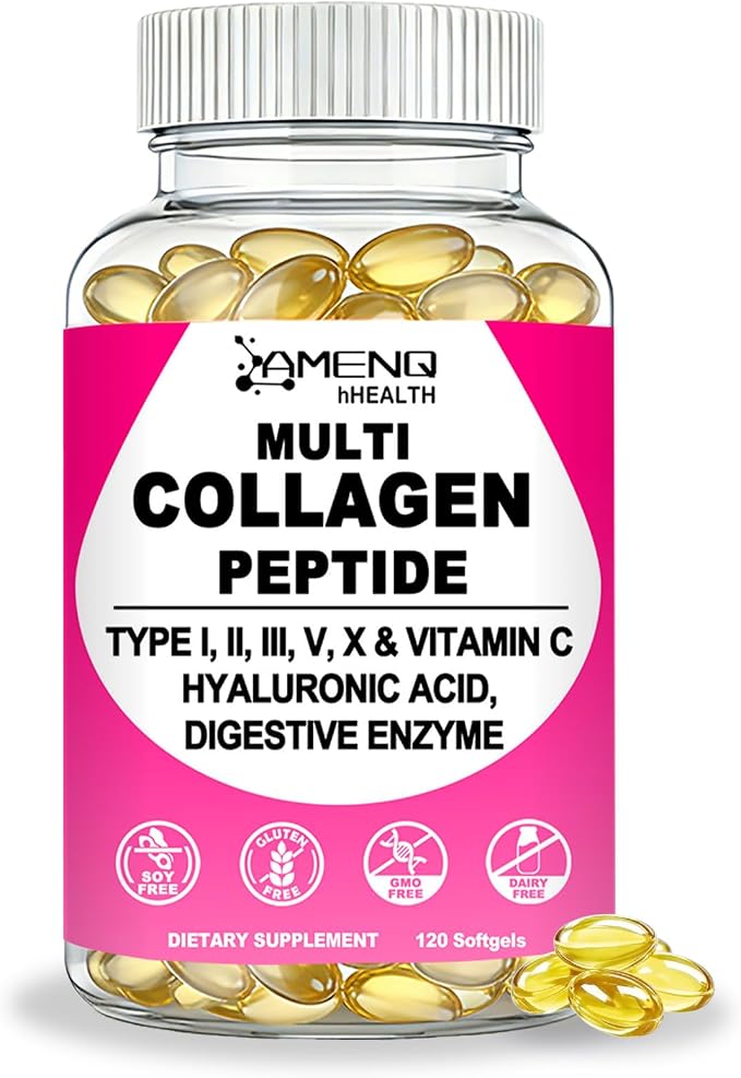 Collagen Supplements for Women & Men, Hydrolyzed Multi Collagen Peptides | Types I, II, III, V, X, Hydrolyzed Collagen Protein w. Hyaluronic Acid Biotin & Vitamin C, Hair, Skin & Nails Beauty Complex