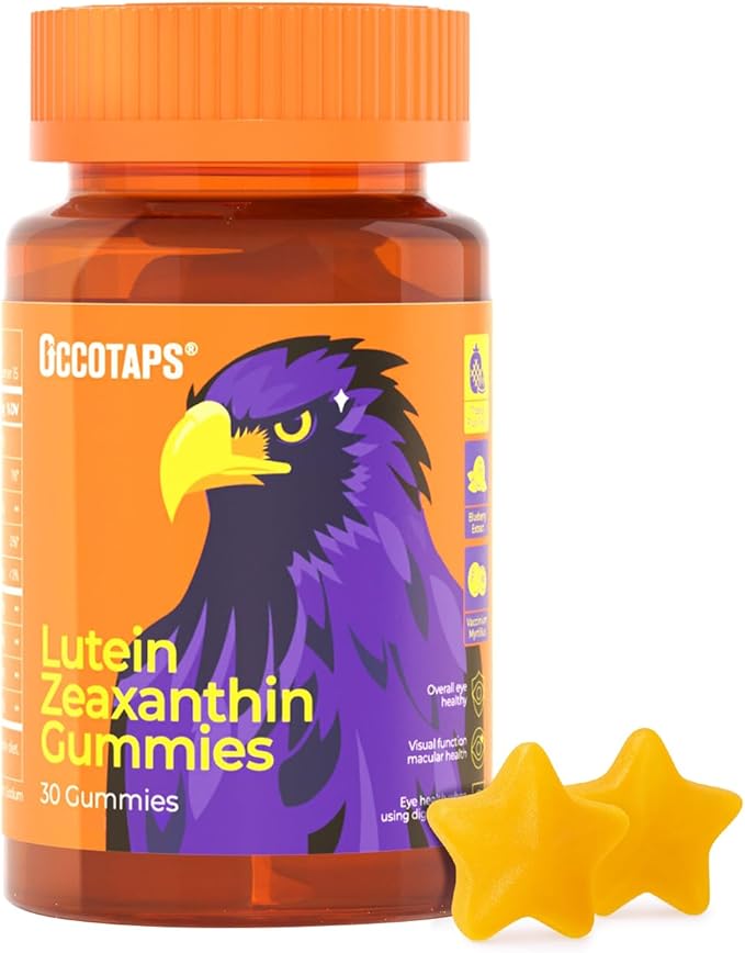 Lutein & Zeaxanthin Eye Vitamins Gummies for Daily Eye Health – 20mg Lutein, Sugar-Free, High-Potency Gummy with Bilberry Extract, Blue Light Support, Star-Shaped Gummies, 30 Count