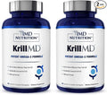1MD Nutrition KrillMD - Antarctic Krill Oil Omega 3 Supplement with Astaxanthin, EPA, DHA | 2X More Effective Than Fish Oil | 60 Softgels (2-Pack)