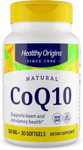 Healthy Origins® CoQ10 100 mg – Natural Trans-Isomer Ubiquinone – Yeast Fermented, Supports Heart Health & Cellular Energy – Non-GMO 30 Softgels