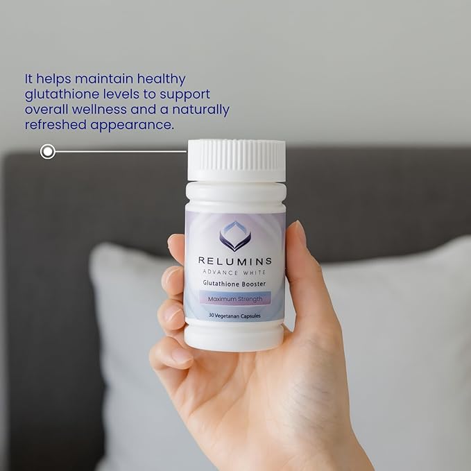 Relumins Advanced Glutathione Booster - Max Strength - Halal Certified - Supports Healthy Skin and Good Antioxidant Levels for Overall Wellness - 30 Vegetarian Capsules x 3 Bottles