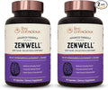 Live Conscious KSM-66 Ashwagandha Supplement w/L Theanine & AlphaWave - ZenWell Everyday Stress Relief, Cognitive, Brain Health - Ashwagandha for Men & Women - 60 Capsules (2-Pack)