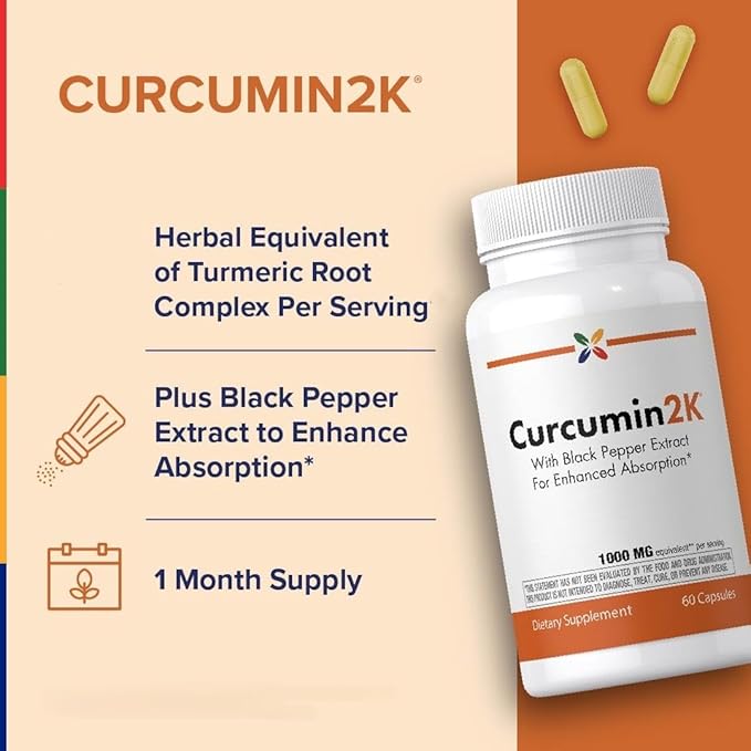Stop Aging Now - Turmeric Curcumin Supplement - with Black Pepper - 60 Capsules