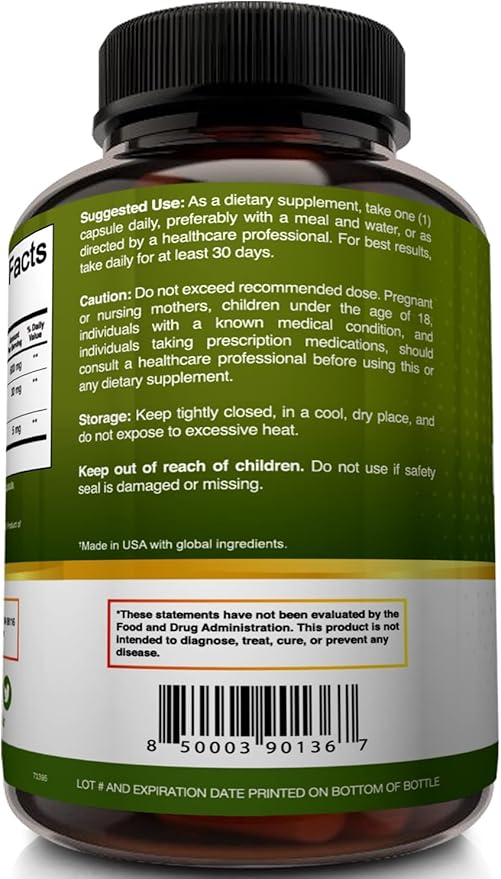 NutriFlair Alpha Lipoic Acid 600mg, 120 Capsules - with Grape Seed Extract and BioPerine Black Pepper - Extra Strength