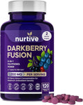 Darkberry Fusion Tablets – 1000 mg – 120 Tablets – 2 Tablets Per Day, 2-Month Supply – 8-Berry Blend with Maqui, Haskap, Aronia, Blueberry, Tart Cherry, Blackcurrant, Acai & Elderberry
