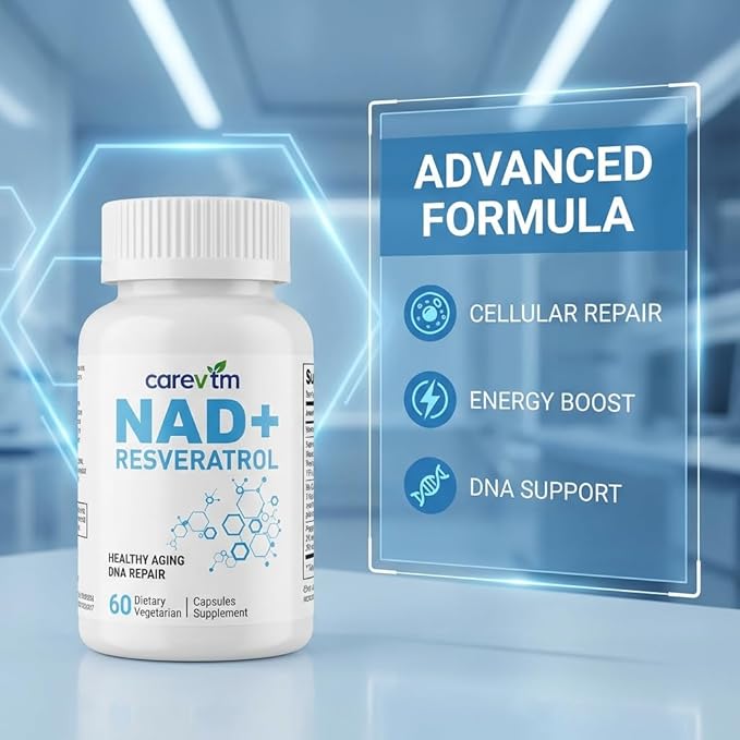Liposomal NAD+ Complex 500mg,Contains Nicotinamide nucleoside & Spermidine,60Capsules - High-Performance CellularRepair,Mitochondria & Anti-AgingSupport - Optimized Absorption,GMO-Free