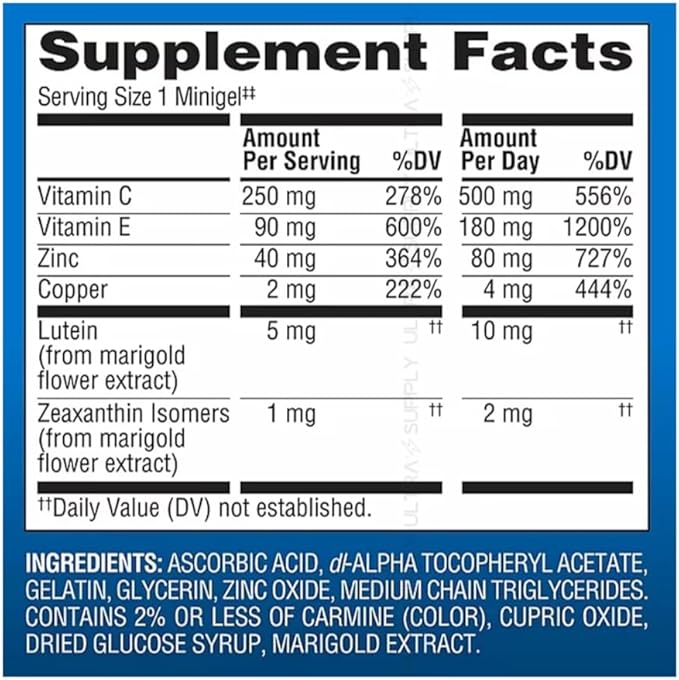 Advanced Eye Health Complex Minigels (210 Servings.) Nutritional Vision Support with Key Antioxidants and Zinc