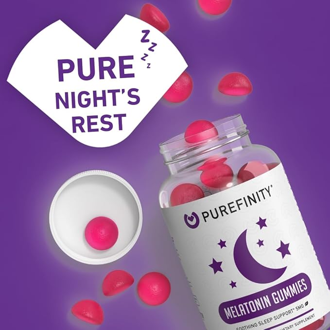 PUREFINITY Melatonin Gummies 5mg for Kids – Each Delicious Gummy is 2.5mg (2 Per Serving) for Easily Customizing Your Night, Gluten Free, Non-GMO, Vegan, 120 Count (Pack of 2)