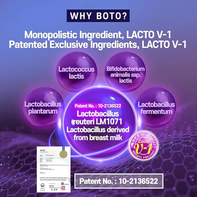 BOTO Korean Care it Probiotics Natural Prebiotics Proline Breast Milk Lactobacillus, Colon Cleanse, Immunity Support - 1 Month (30 of Pack, PostBiotics)