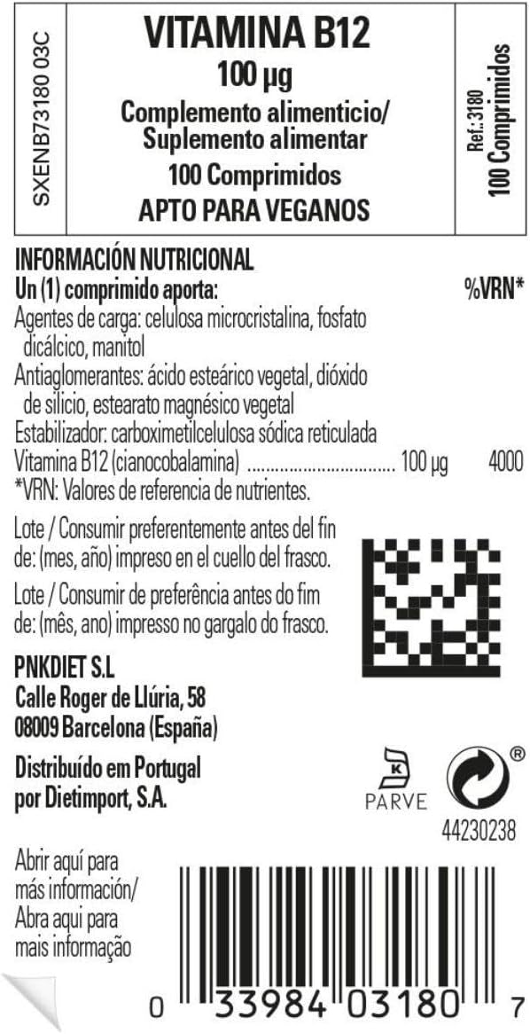 Solgar Vitamin B12 100 mcg - 100 Tablets - Energy Metabolism & Nervous System Support - Non-GMO, Vegan, Gluten & Dairy Free, Kosher, Halal - 100 Servings