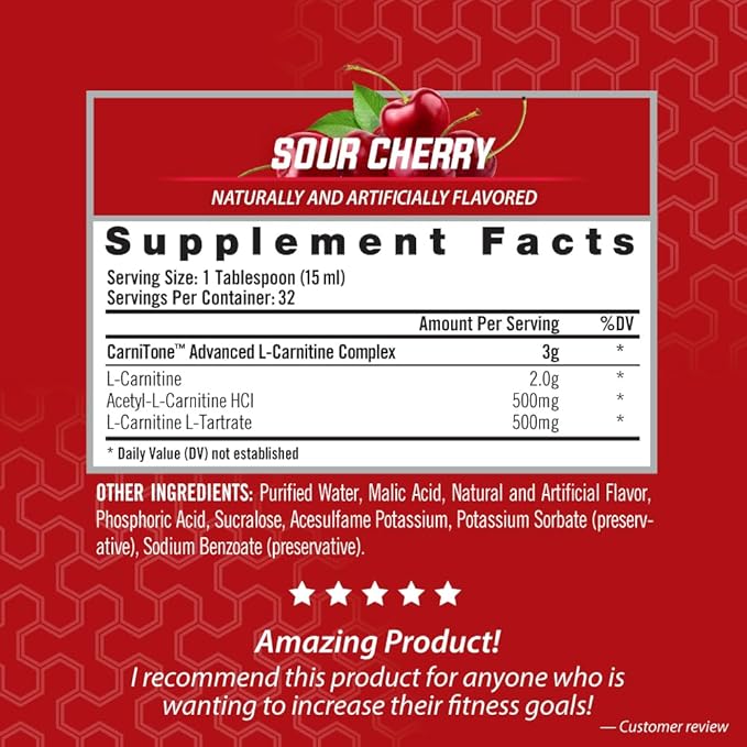 iSatori L-Carnitine LS3 3000, Liquid L-Carnitine with Acetyl L-Carnitine, L-Carnitine L-Tartrate, Stimulant Free Pre Workout, Low Calorie, No Sugar, Gluten, Keto-Friendly, Sour Cherry (32 Servings)