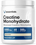 Bucked Up Pure Micronized Creatine Monohydrate for Women and Men - Easy to Mix and Unflavored - 5G Per Serving - 60 Servings - 300 Grams Per Container