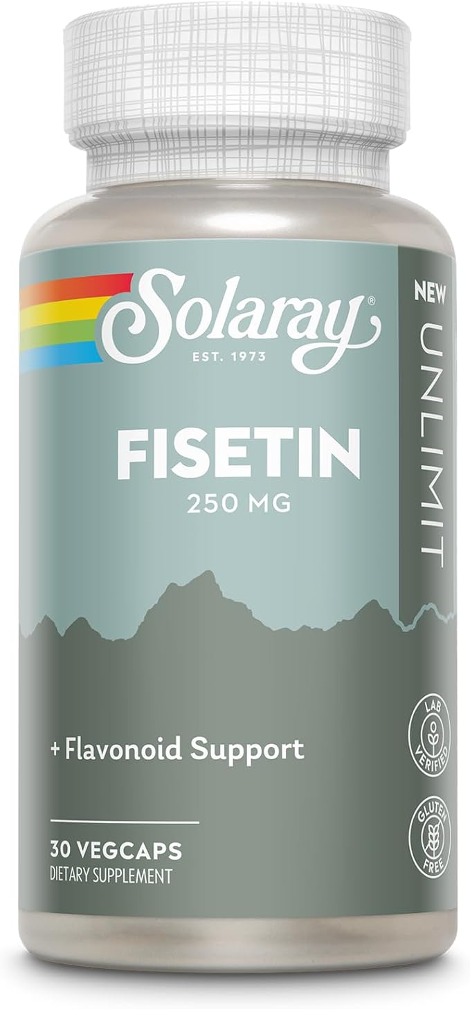 SOLARAY Fisetin 250 mg - Flavonoid & Antioxidant Support for Longevity - Once Daily Formula - Vegan, Gluten Free Fisetin Supplements - 30 Servings, 30 VegCaps