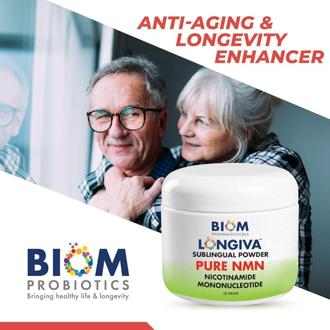 Biom NMN Sublingual Powder. Advanced Nanotized Nicotinamide Mononucleotide, Mitochondrial Regeneration, Sirtuin Activation, Cellular Energy