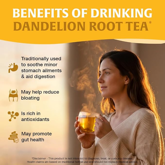HANDPICK - Dandelion Root Tea bags, 40 Teabags - Natural Dandelion Herbal Tea - Non-GMO - Caffeine-free