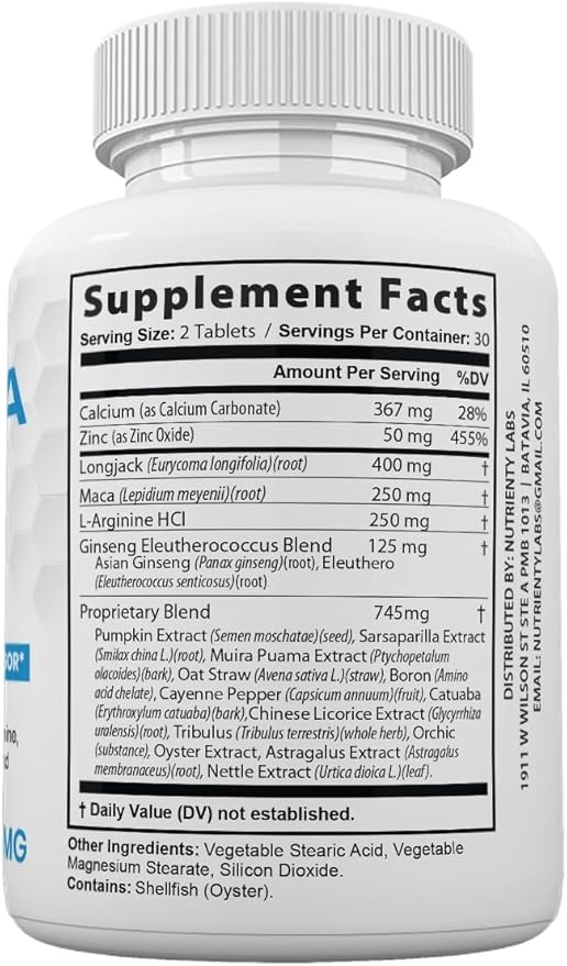 Zonata Official Alpha Labs Dietary Supplement for Male, Natural Formula to Sustain Energy & Performance Levels, Alphalabs Best Reviews (60 Tablets)