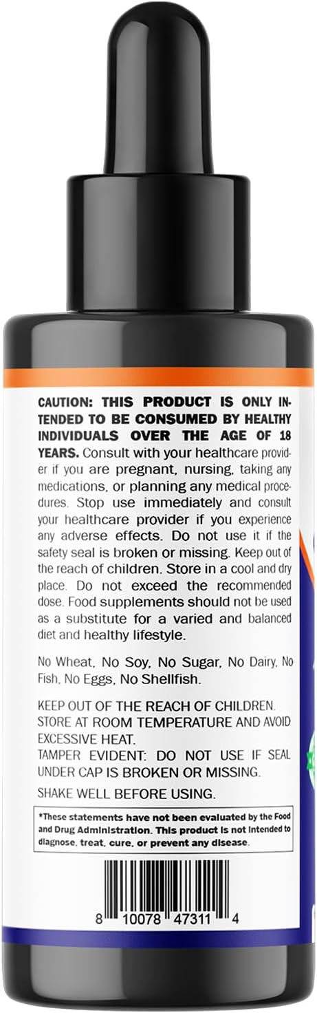 Vitamatic Liquid Biotin & Collagen Drops – 50,000 mcg – 2 fl oz Supports Healthy Hair Growth, Glowing Skin & Strong Nails – for Women and Men