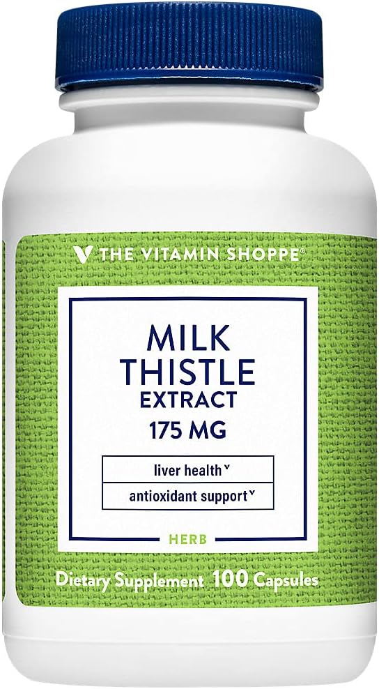 The Vitamin Shoppe Milk Thistle 175 MG - Liver Health Support, Detoxification & Antioxidant Protection (100 Capsules)