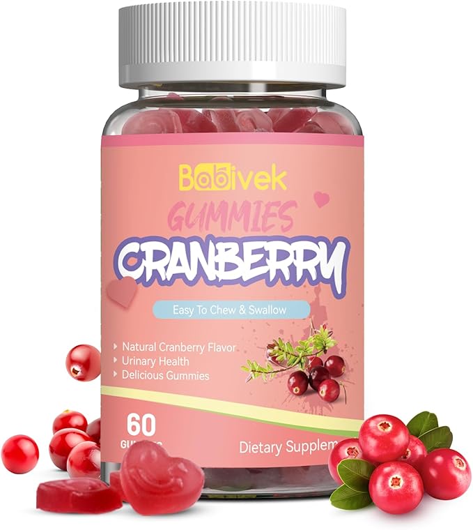 Cranberry Gummies 1000mg, Supplements for Women, with D-Mannose 250mg, Womens Probiotic Gummies, Urinary Tract Health, Cranberry Flavor, NO GMOs, 60 Count