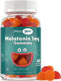 Maxi Health 1mg Melatonin Gummies – Kids Melatonin Chewables with Natural Cherry & Orange Flavor – Adult and Baby Sleep Help Supplement to Support Restful Nights (60 Count)