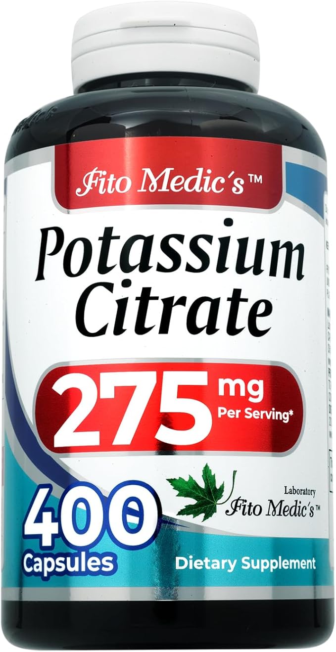 FITO Medic’S Lab Potassium Citrate Supplement, 400 Capsules, Potassium Formula
