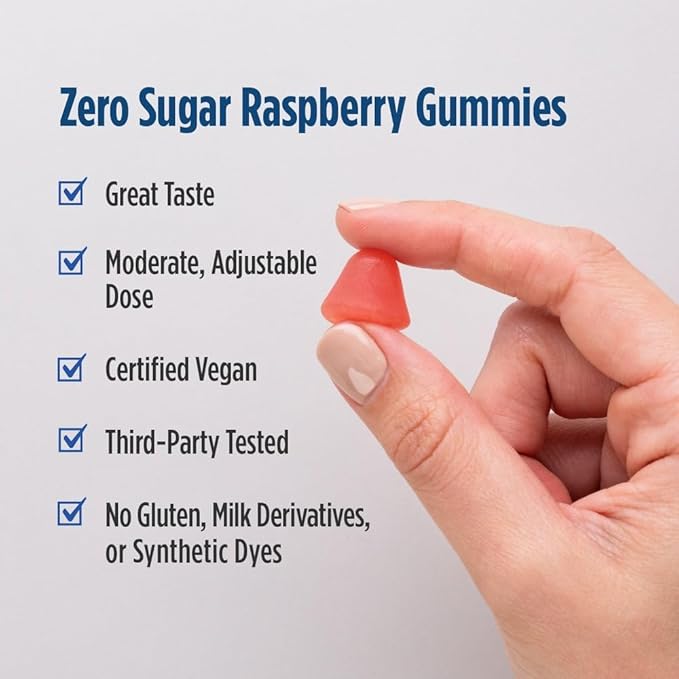 Nordic Naturals Zero Sugar Melatonin Gummies, Raspberry - 120 Gummies - 1.5 mg Melatonin - Great Taste - Restful Sleep, Antioxidant Support - Non-GMO, Vegan - 120 Servings